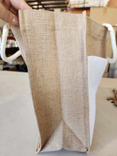 Load image into Gallery viewer, Burlap Jute Tote w/Pocket