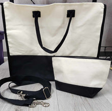 Load image into Gallery viewer, Tote w/Strap & Makeup Bags