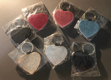 Load image into Gallery viewer, PU leather key chains - hearts, squares, rectangles and circles