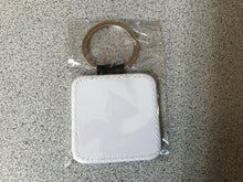 Load image into Gallery viewer, PU leather key chains - hearts, squares, rectangles and circles