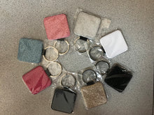 Load image into Gallery viewer, PU leather key chains - hearts, squares, rectangles and circles