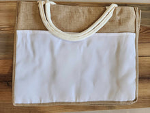 Load image into Gallery viewer, Burlap Jute Tote w/Pocket
