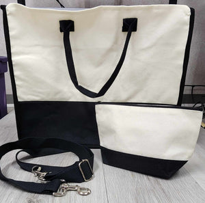 *New* Tote w/Strap & Makeup Bags