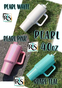 **40oz Pearl Tumbler with Colored Handle