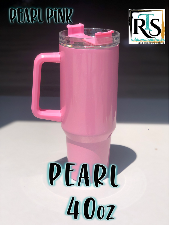 **40oz Pearl Tumbler with Colored Handle