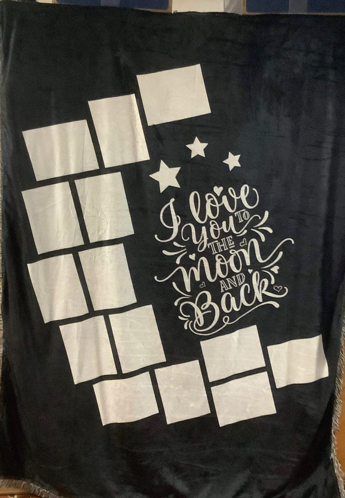 I Love You To The Moon And Back  Sublimation Blankets/Throw
