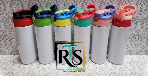 Kids Cups with Color Flip Top Lids -12oz – Tamara's Tidbits (RTS  Sublimation Blanks)